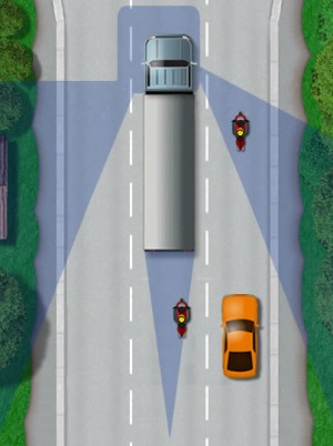Blind spot of large vehicles