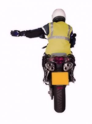 Motorcycle arm signal turning left
