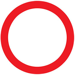 Motorcycle theory test circular road signs