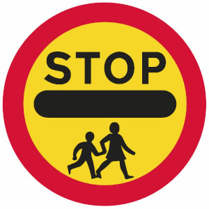 Mandatory School Crossing stop sign