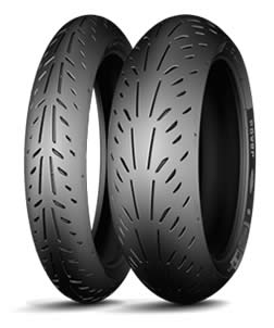 Motorcycle sports tyres have from few grooves to slick