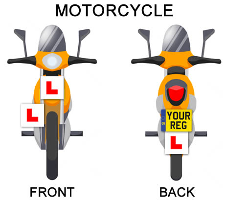 Where to put L plates on a motorcycle