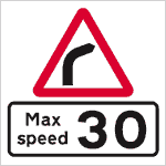 Advisory maximum 30 mph speed sign