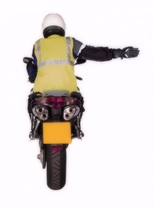 Motorcycle arm signal turning right