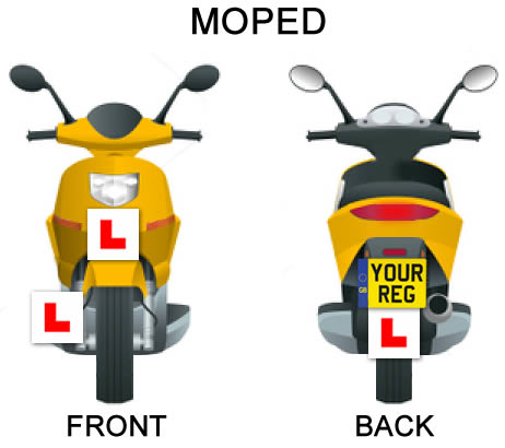 Scooter Motorcycle Learner L Plate Front Stick On Adhesive and Hard Rear Plate 
