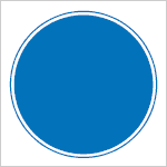 Blue circular road sign