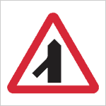 Traffic merges from left sign