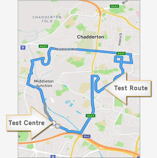 Motorcycle Test Route map layout